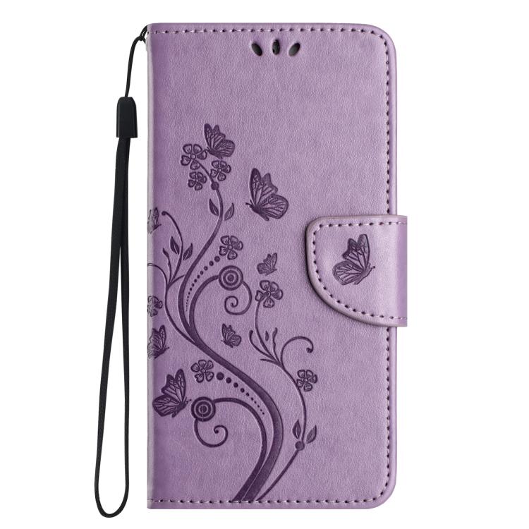 For iPhone 17e / 16e Butterfly Flower Pattern Flip Leather Phone Case