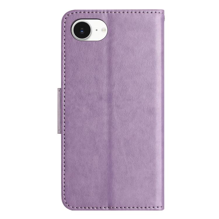 For iPhone 17e / 16e Butterfly Flower Pattern Flip Leather Phone Case