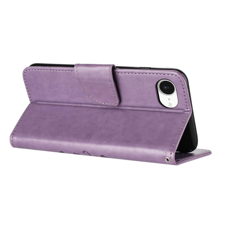 For iPhone 17e / 16e Butterfly Flower Pattern Flip Leather Phone Case