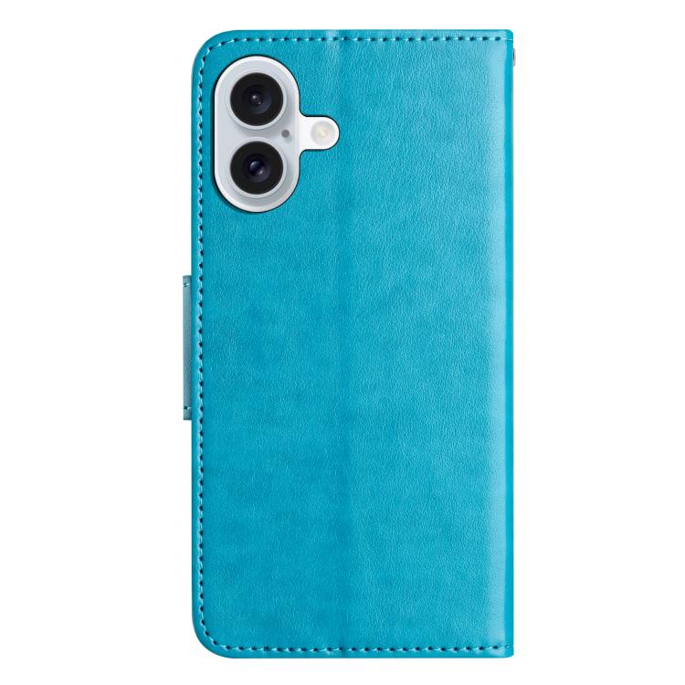 For iPhone 17 Butterfly Flower Pattern Flip Leather Phone Case
