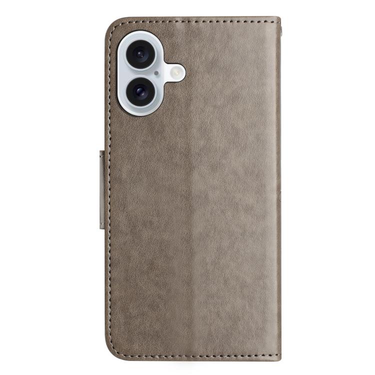 For iPhone 17 Butterfly Flower Pattern Flip Leather Phone Case