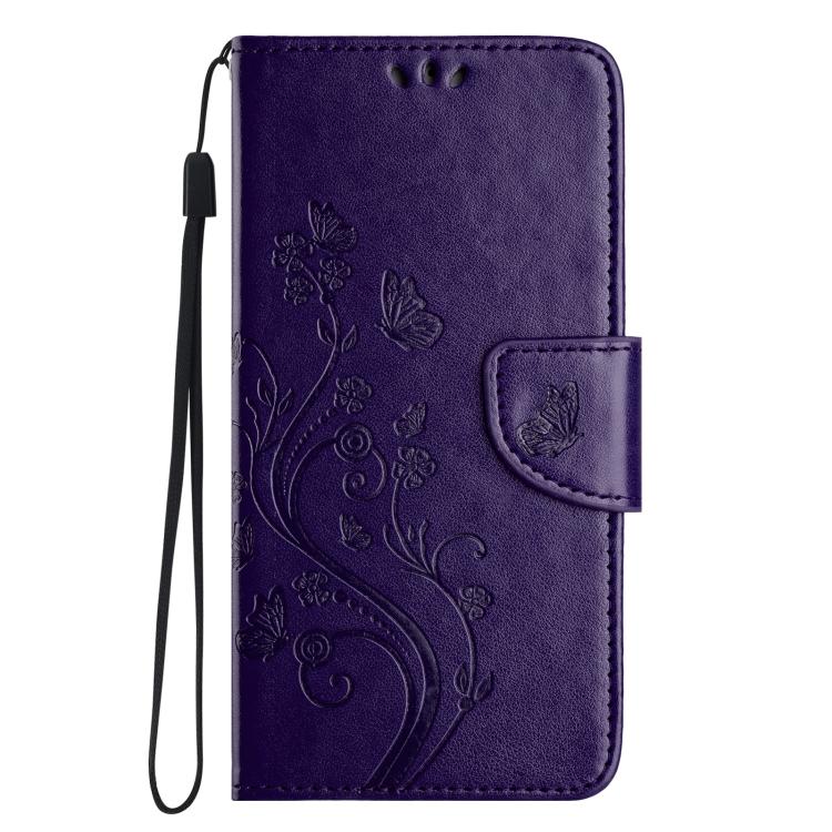 For iPhone 17 Butterfly Flower Pattern Flip Leather Phone Case
