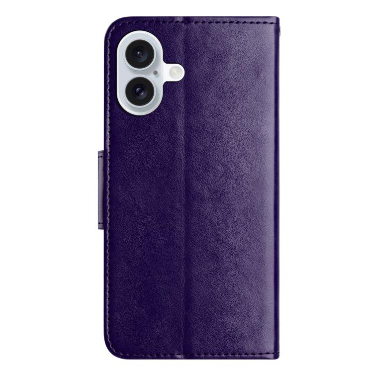 For iPhone 17 Butterfly Flower Pattern Flip Leather Phone Case