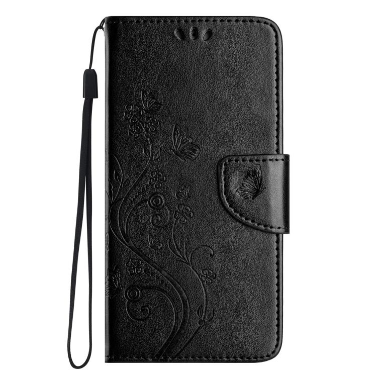For iPhone 17 Butterfly Flower Pattern Flip Leather Phone Case