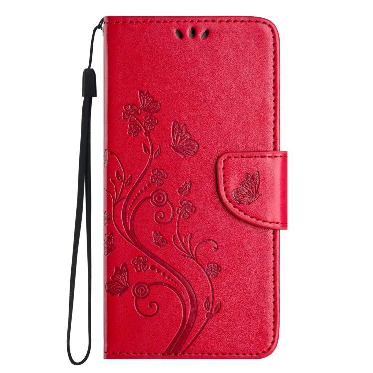 For iPhone 17 Pro Butterfly Flower Pattern Flip Leather Phone Case