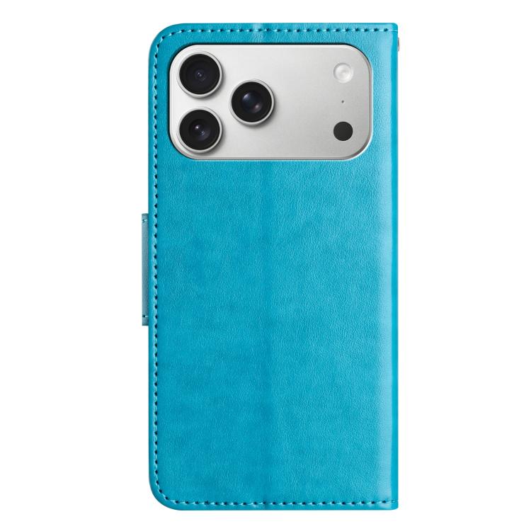 For iPhone 17 Pro Max Butterfly Flower Pattern Flip Leather Phone Case