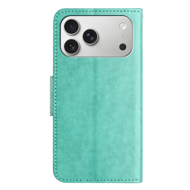 For iPhone 17 Pro Max Butterfly Flower Pattern Flip Leather Phone Case