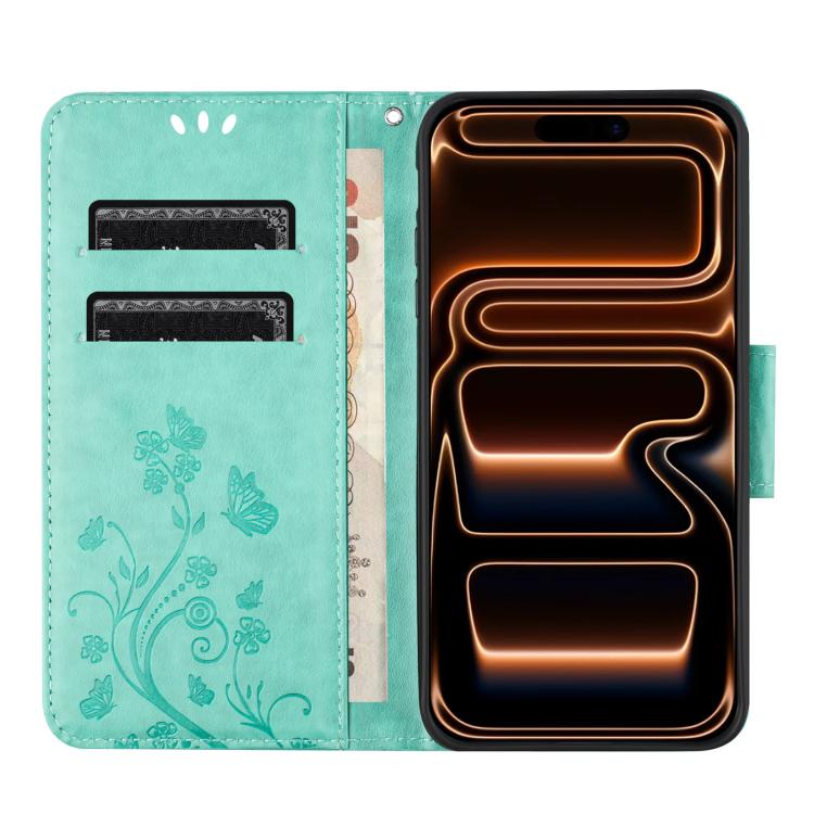 For iPhone 17 Pro Max Butterfly Flower Pattern Flip Leather Phone Case