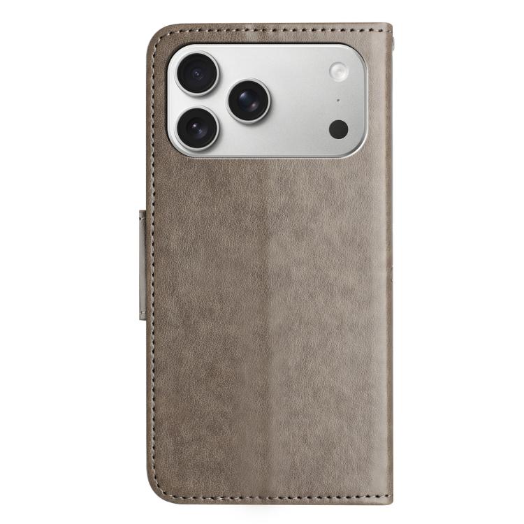 For iPhone 17 Pro Max Butterfly Flower Pattern Flip Leather Phone Case