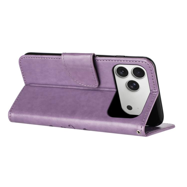 For iPhone 17 Pro Max Butterfly Flower Pattern Flip Leather Phone Case