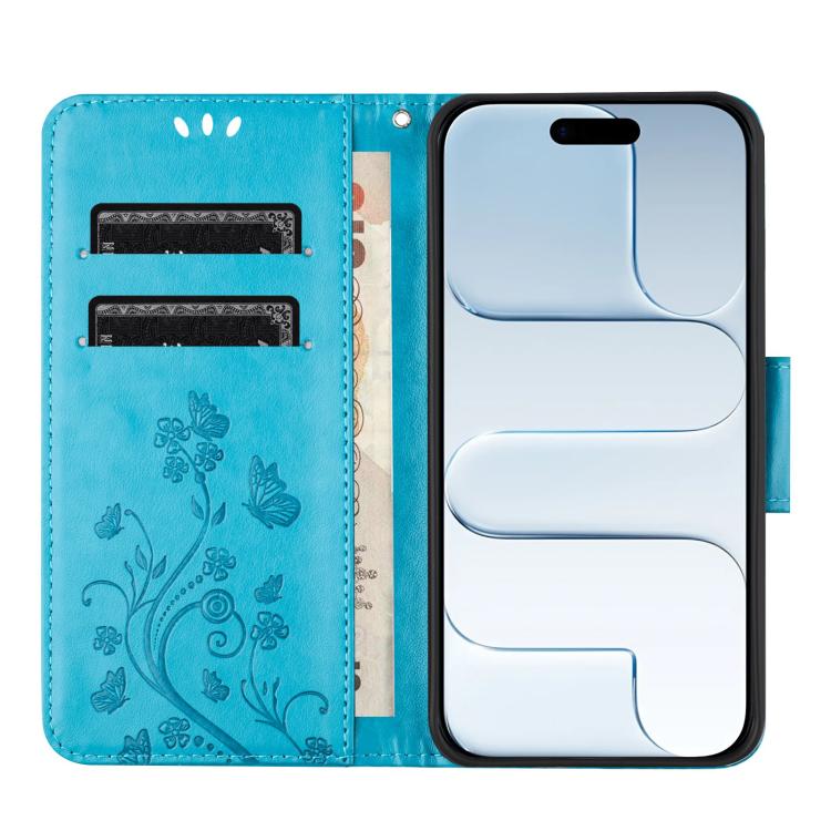 For iPhone Air Butterfly Flower Pattern Flip Leather Phone Case