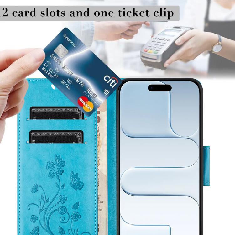 For iPhone Air Butterfly Flower Pattern Flip Leather Phone Case