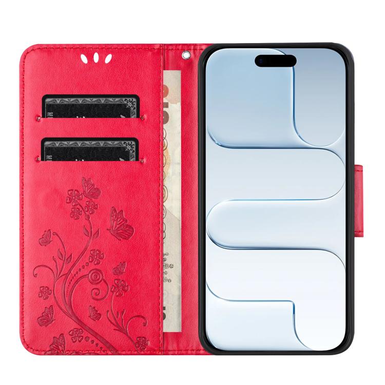 For iPhone Air Butterfly Flower Pattern Flip Leather Phone Case