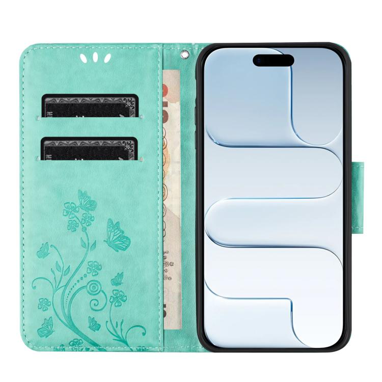 For iPhone Air Butterfly Flower Pattern Flip Leather Phone Case