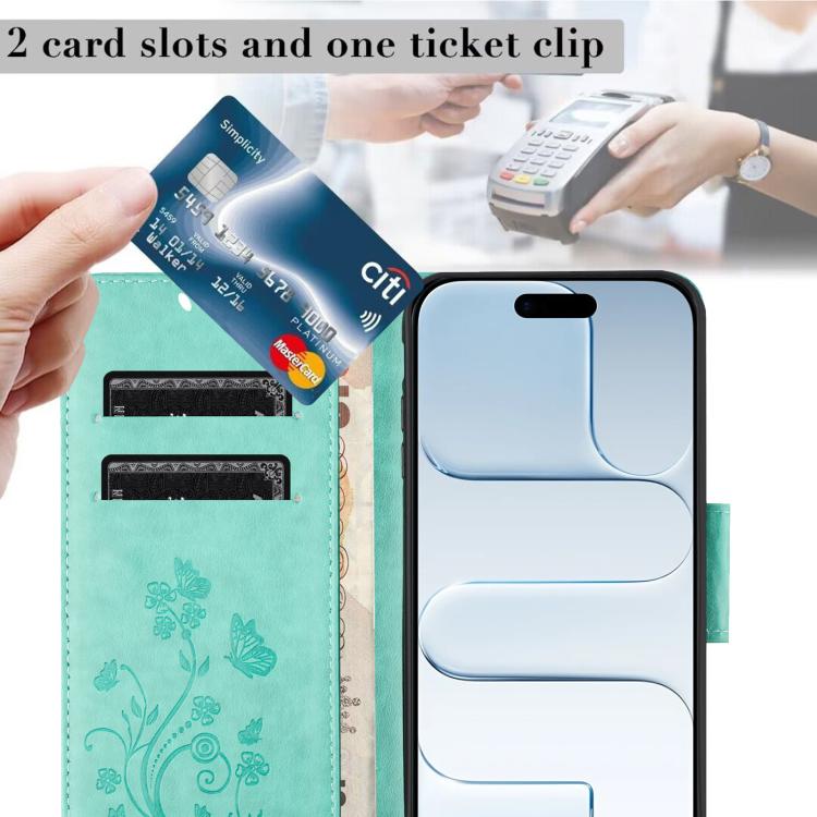 For iPhone Air Butterfly Flower Pattern Flip Leather Phone Case