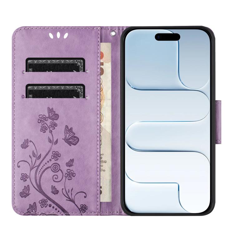 For iPhone Air Butterfly Flower Pattern Flip Leather Phone Case