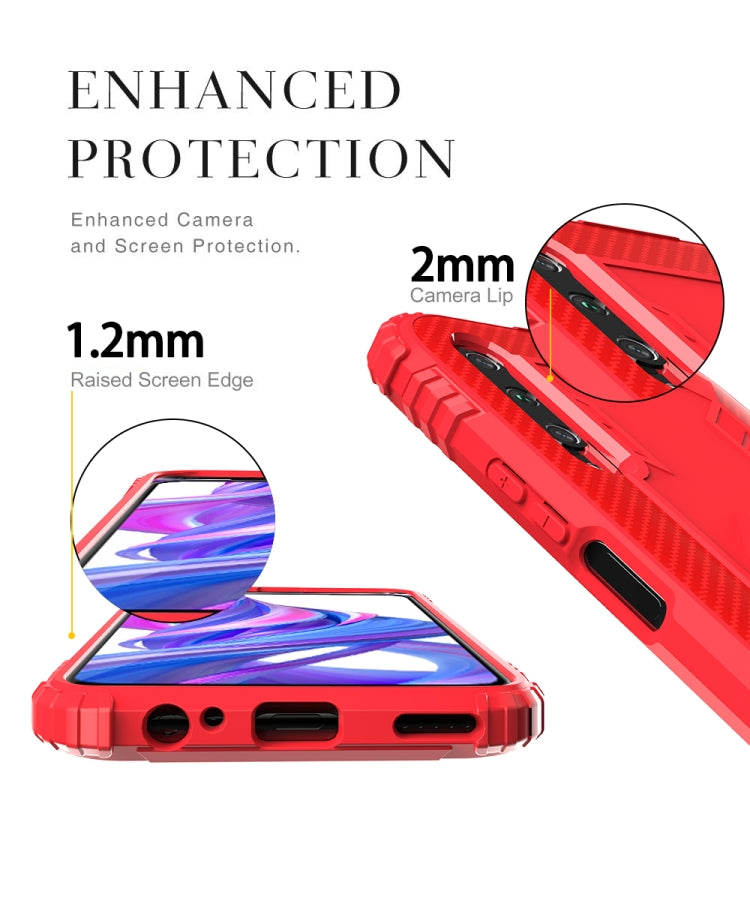 For Huawei P30 Carbon Fiber Protective Case with 360 Degree Rotating Ring Holder