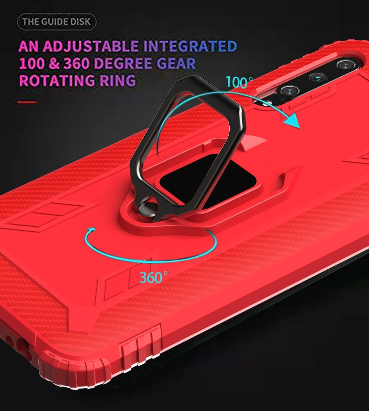 For Huawei P30 Carbon Fiber Protective Case with 360 Degree Rotating Ring Holder