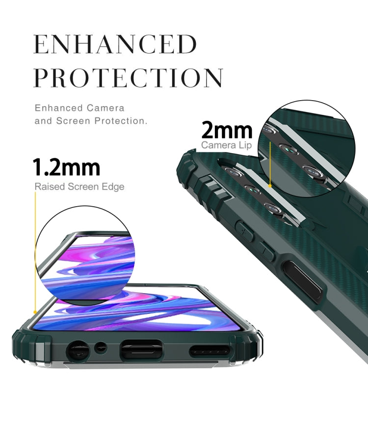 For Huawei P30 Carbon Fiber Protective Case with 360 Degree Rotating Ring Holder