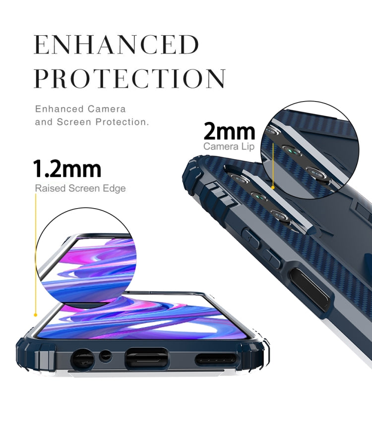 For Huawei P30 Carbon Fiber Protective Case with 360 Degree Rotating Ring Holder