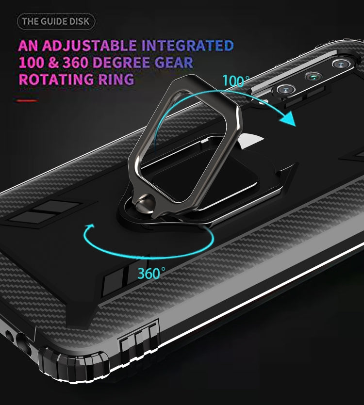 For Huawei P30 Carbon Fiber Protective Case with 360 Degree Rotating Ring Holder