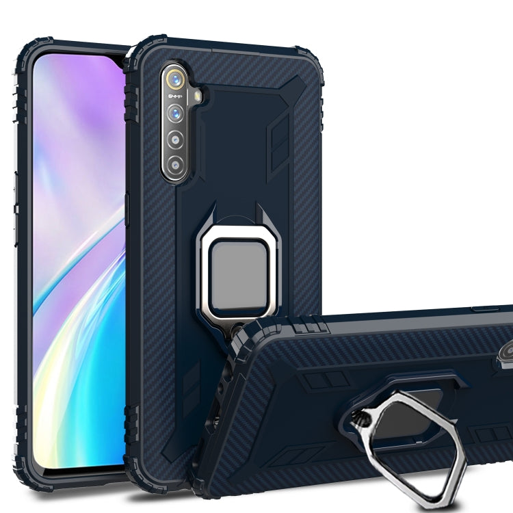 For Huawei P30 Pro Carbon Fiber Protective Case with 360 Degree Rotating Ring Holder