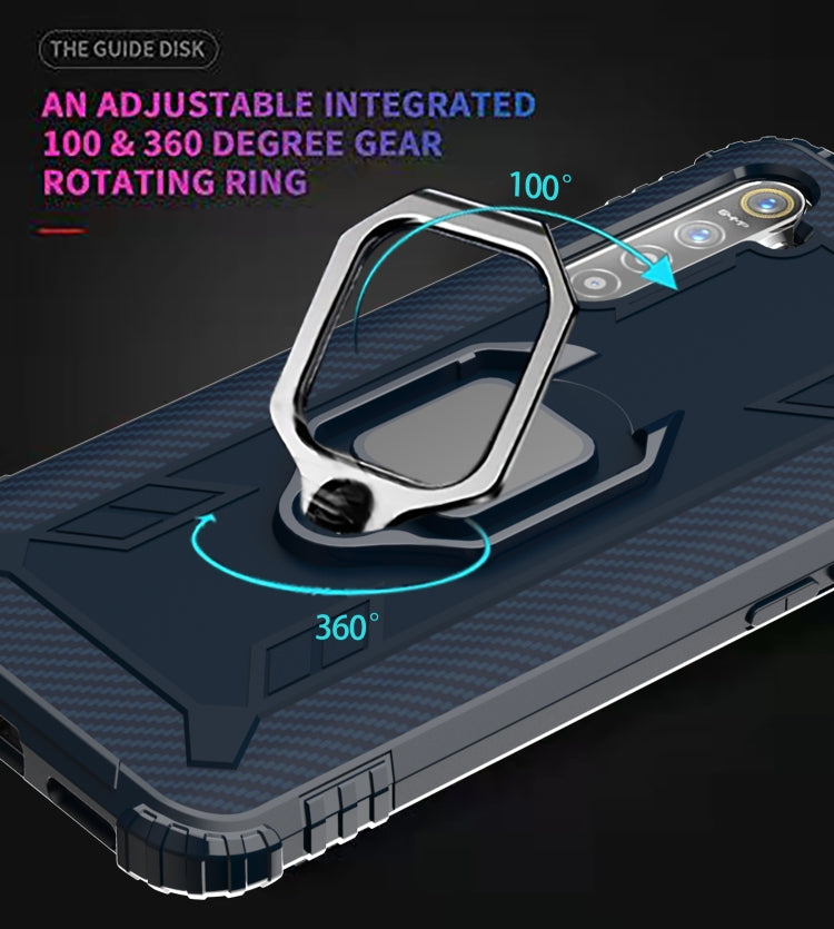 For Huawei P30 Pro Carbon Fiber Protective Case with 360 Degree Rotating Ring Holder