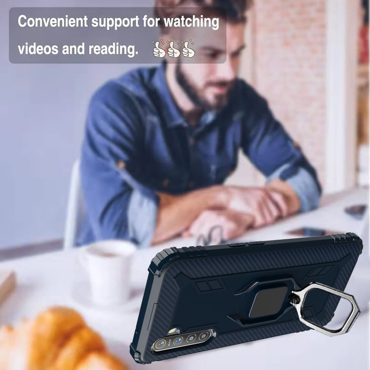 For Huawei P30 Pro Carbon Fiber Protective Case with 360 Degree Rotating Ring Holder