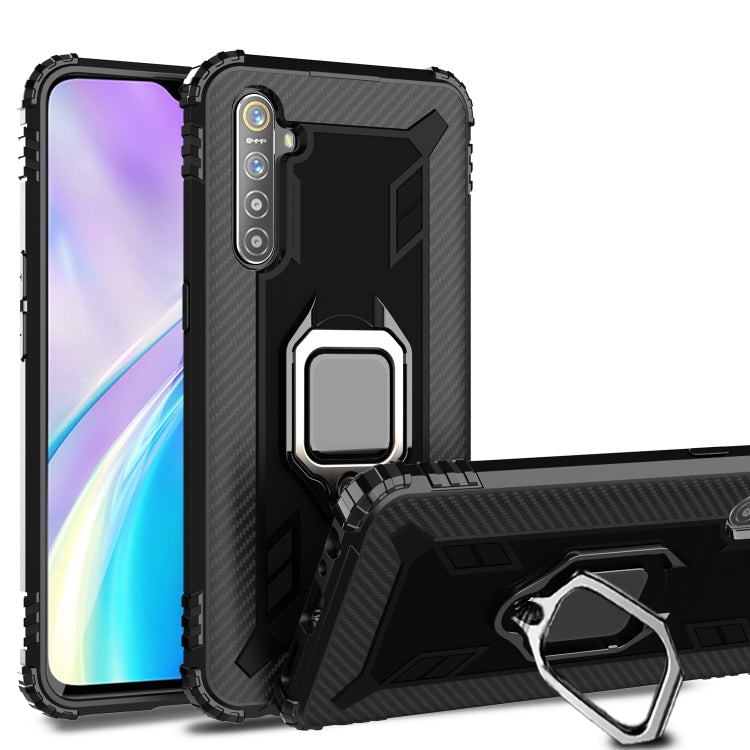 For Huawei P30 Pro Carbon Fiber Protective Case with 360 Degree Rotating Ring Holder