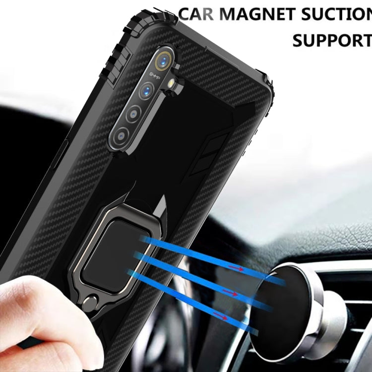 For Huawei P30 Pro Carbon Fiber Protective Case with 360 Degree Rotating Ring Holder