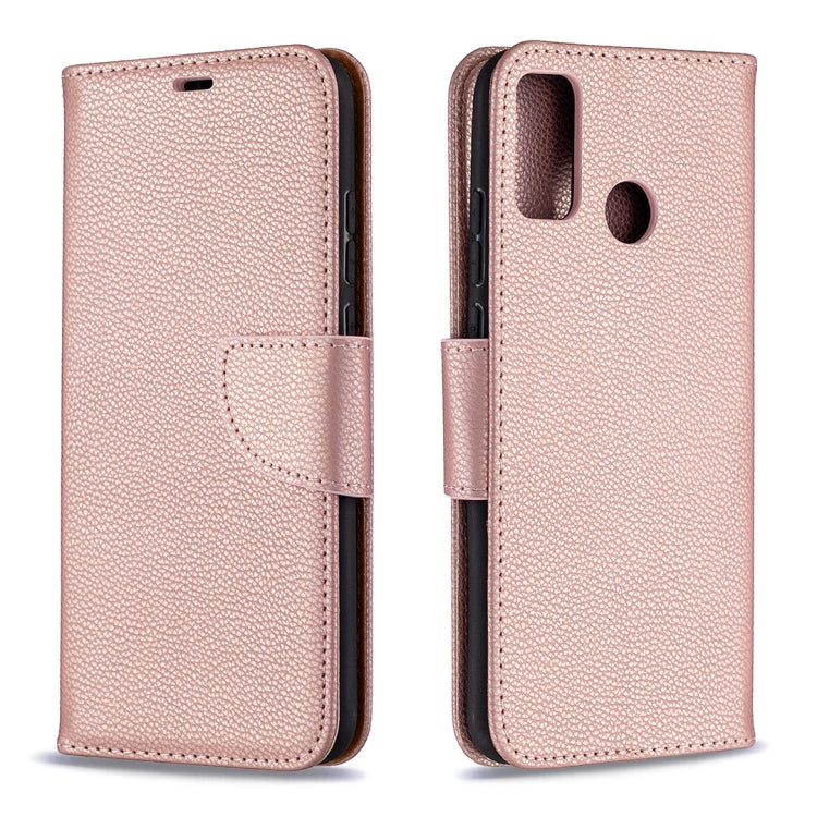 For Huawei Honor 9X Lite Litchi Texture Pure Color Horizontal Flip PU Leather Case with Holder & Card Slots & Wallet & Lanyard