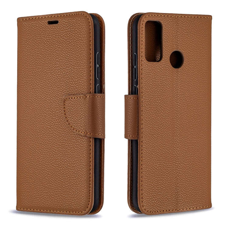 For Huawei Honor 9X Lite Litchi Texture Pure Color Horizontal Flip PU Leather Case with Holder & Card Slots & Wallet & Lanyard