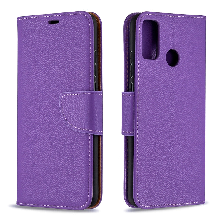 For Huawei Honor 9X Lite Litchi Texture Pure Color Horizontal Flip PU Leather Case with Holder & Card Slots & Wallet & Lanyard