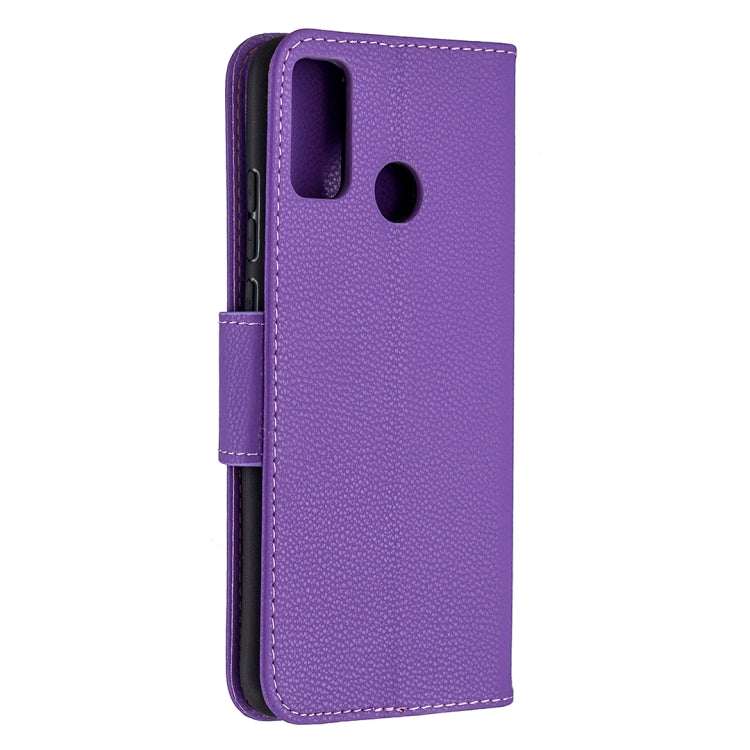 For Huawei Honor 9X Lite Litchi Texture Pure Color Horizontal Flip PU Leather Case with Holder & Card Slots & Wallet & Lanyard