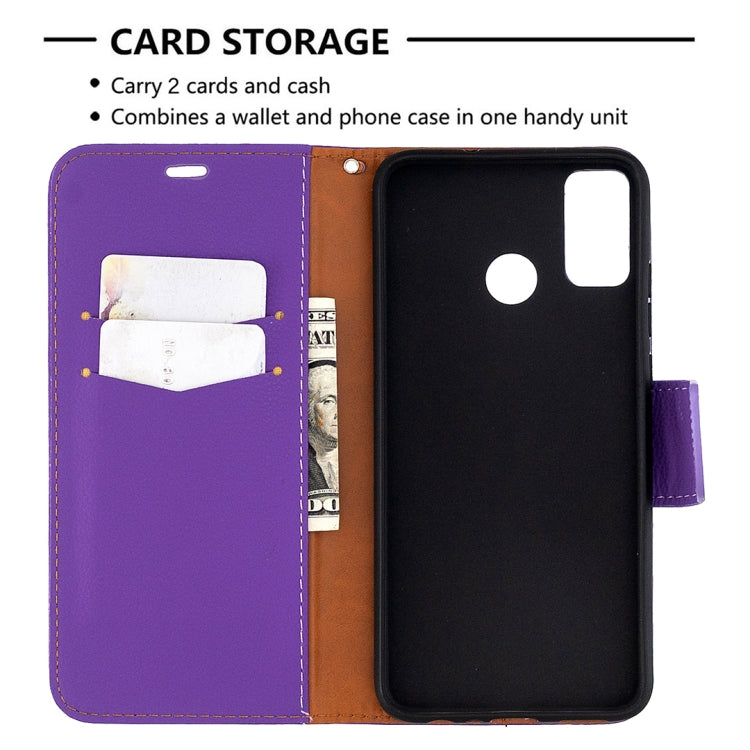 For Huawei Honor 9X Lite Litchi Texture Pure Color Horizontal Flip PU Leather Case with Holder & Card Slots & Wallet & Lanyard