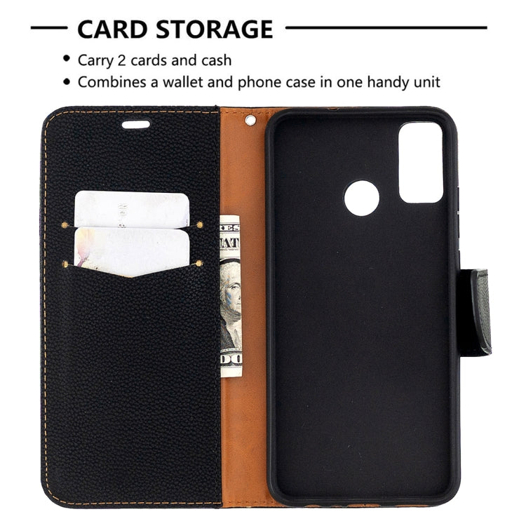 For Huawei Honor 9X Lite Litchi Texture Pure Color Horizontal Flip PU Leather Case with Holder & Card Slots & Wallet & Lanyard