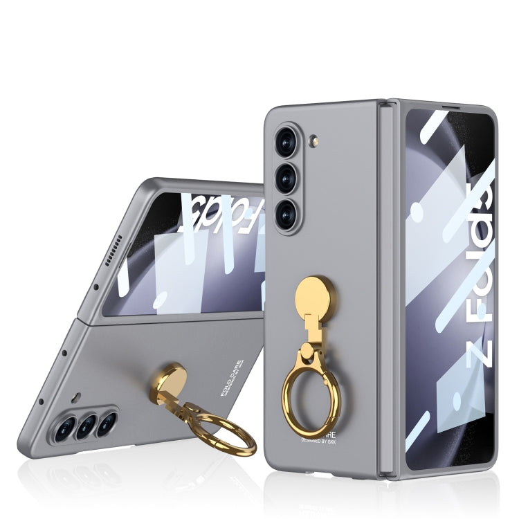 For Samsung Galaxy Z Fold5 GKK Ultra-thin Triaxial Ring Holder PC Phone Case