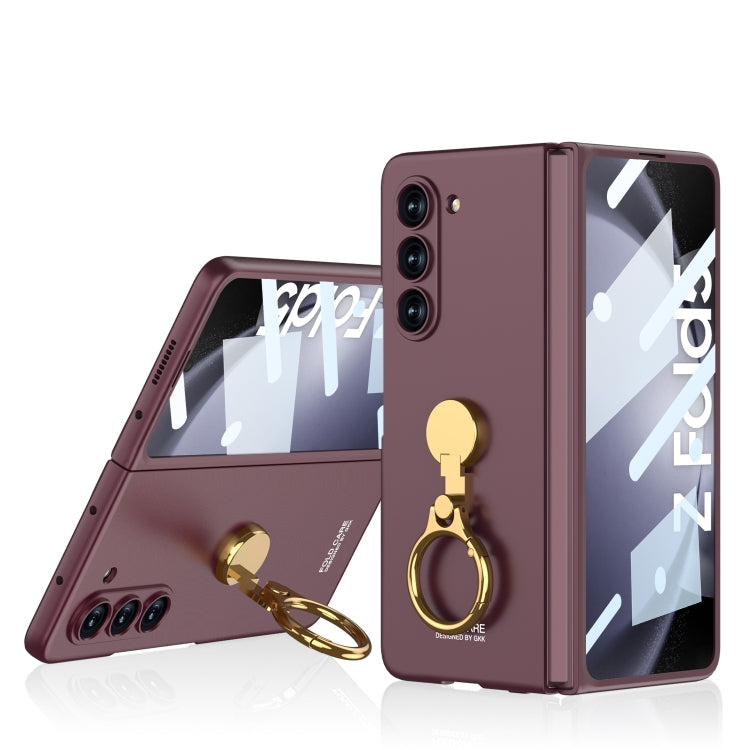 For Samsung Galaxy Z Fold5 GKK Ultra-thin Triaxial Ring Holder PC Phone Case
