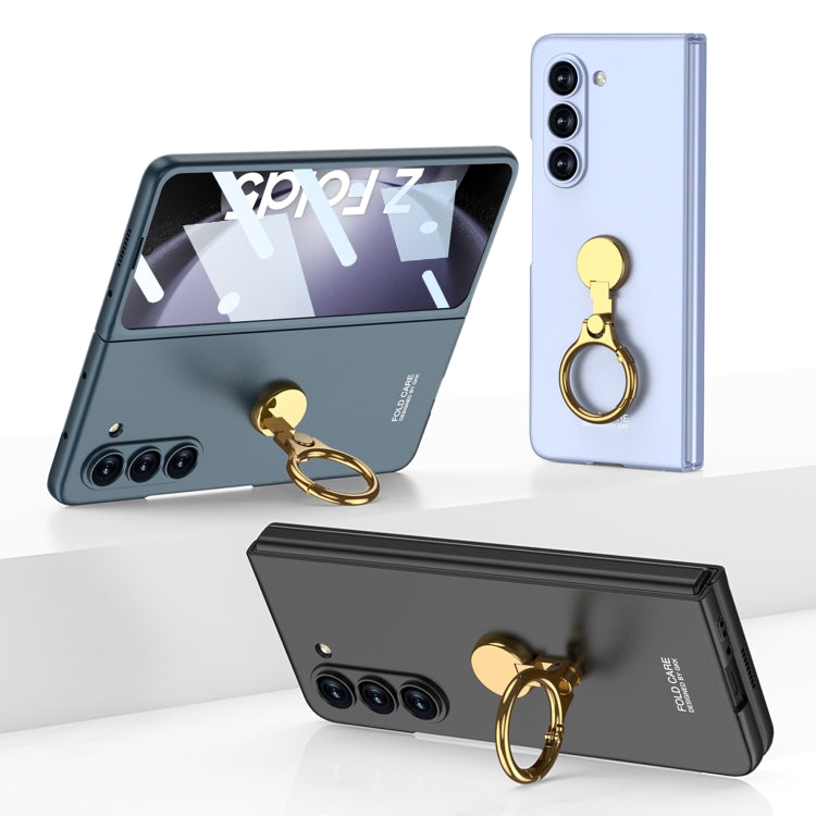 For Samsung Galaxy Z Fold5 GKK Ultra-thin Triaxial Ring Holder PC Phone Case