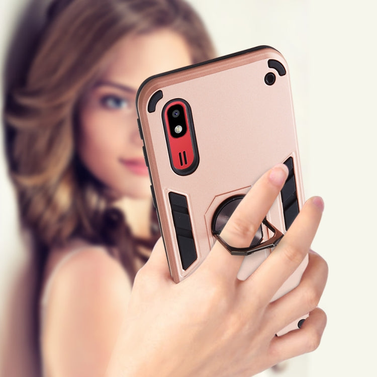 For Samsung Galaxy A2 Core 2 in 1 Armour Series PC + TPU Protective Case with Ring Holder