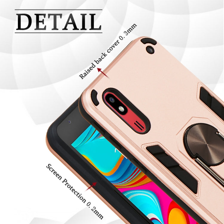 For Samsung Galaxy A2 Core 2 in 1 Armour Series PC + TPU Protective Case with Ring Holder