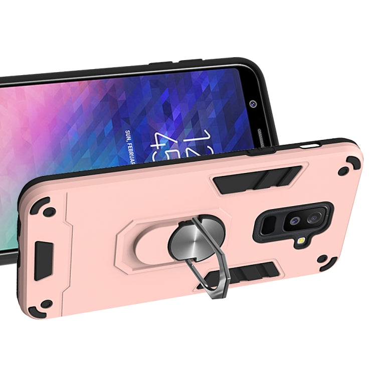 For Samsung Galaxy A6+ (2018) 2 in 1 Armour Series PC + TPU Protective Case with Ring Holder