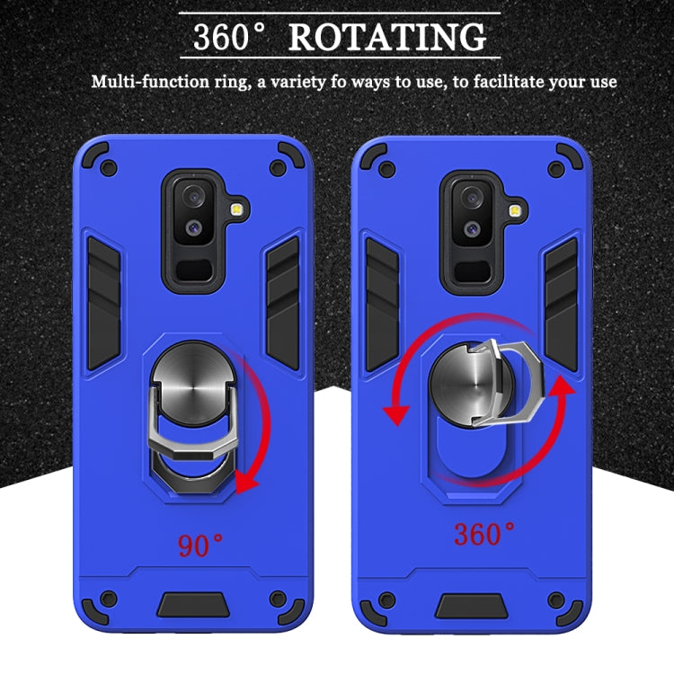 For Samsung Galaxy A6+ (2018) 2 in 1 Armour Series PC + TPU Protective Case with Ring Holder