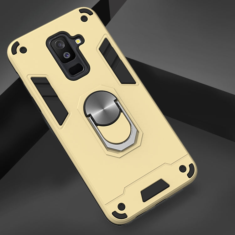 For Samsung Galaxy A6+ (2018) 2 in 1 Armour Series PC + TPU Protective Case with Ring Holder