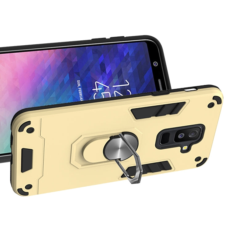 For Samsung Galaxy A6+ (2018) 2 in 1 Armour Series PC + TPU Protective Case with Ring Holder