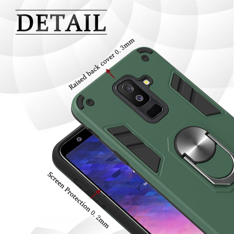 For Samsung Galaxy A6+ (2018) 2 in 1 Armour Series PC + TPU Protective Case with Ring Holder