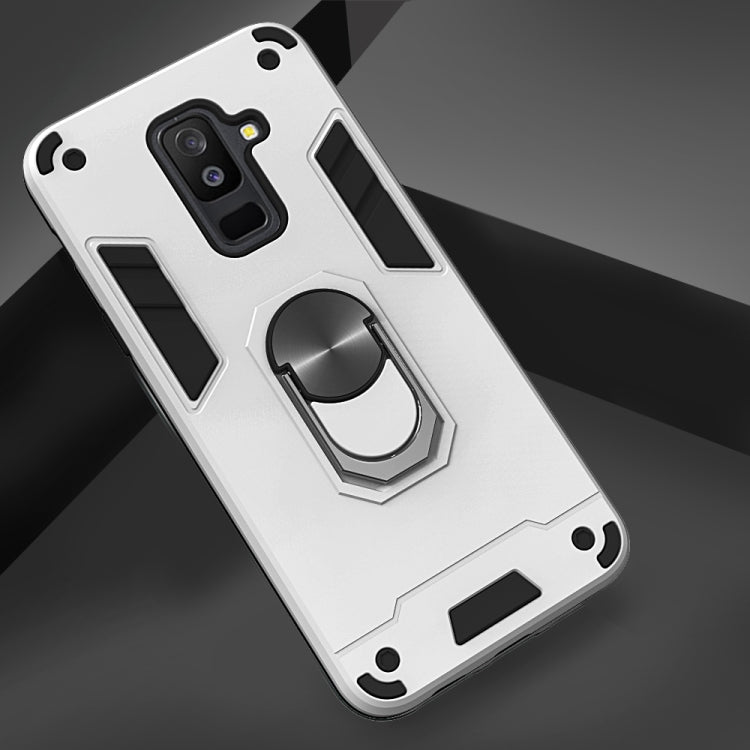 For Samsung Galaxy A6+ (2018) 2 in 1 Armour Series PC + TPU Protective Case with Ring Holder