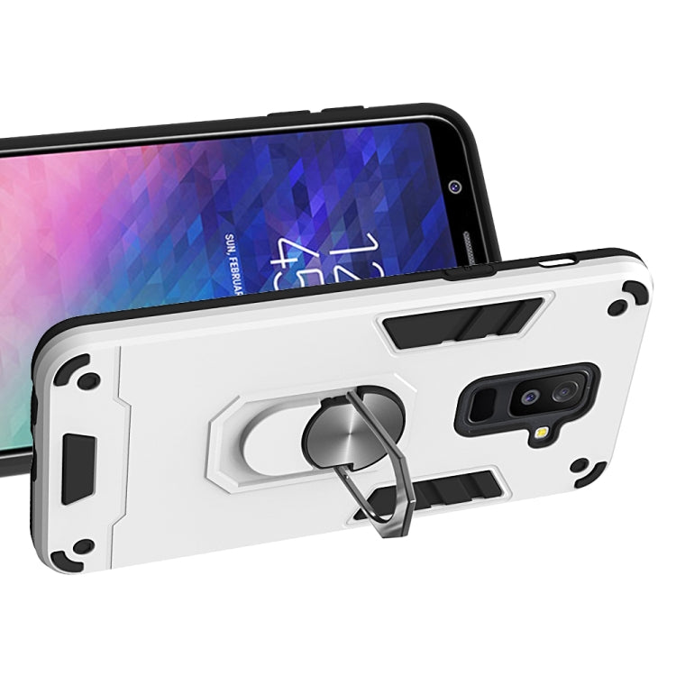 For Samsung Galaxy A6+ (2018) 2 in 1 Armour Series PC + TPU Protective Case with Ring Holder