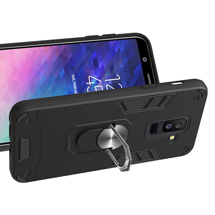 For Samsung Galaxy A6+ (2018) 2 in 1 Armour Series PC + TPU Protective Case with Ring Holder