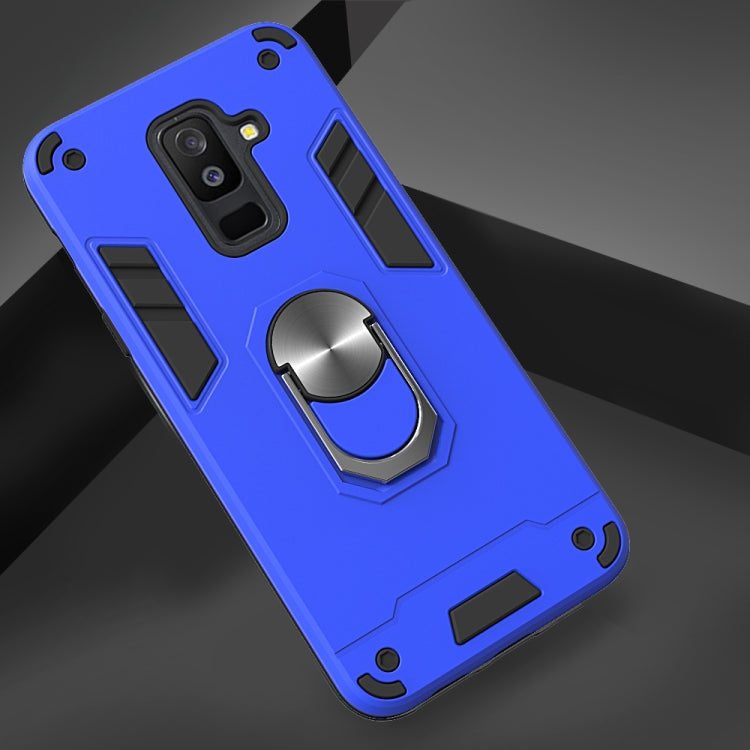 For Samsung Galaxy A6+ (2018) 2 in 1 Armour Series PC + TPU Protective Case with Ring Holder